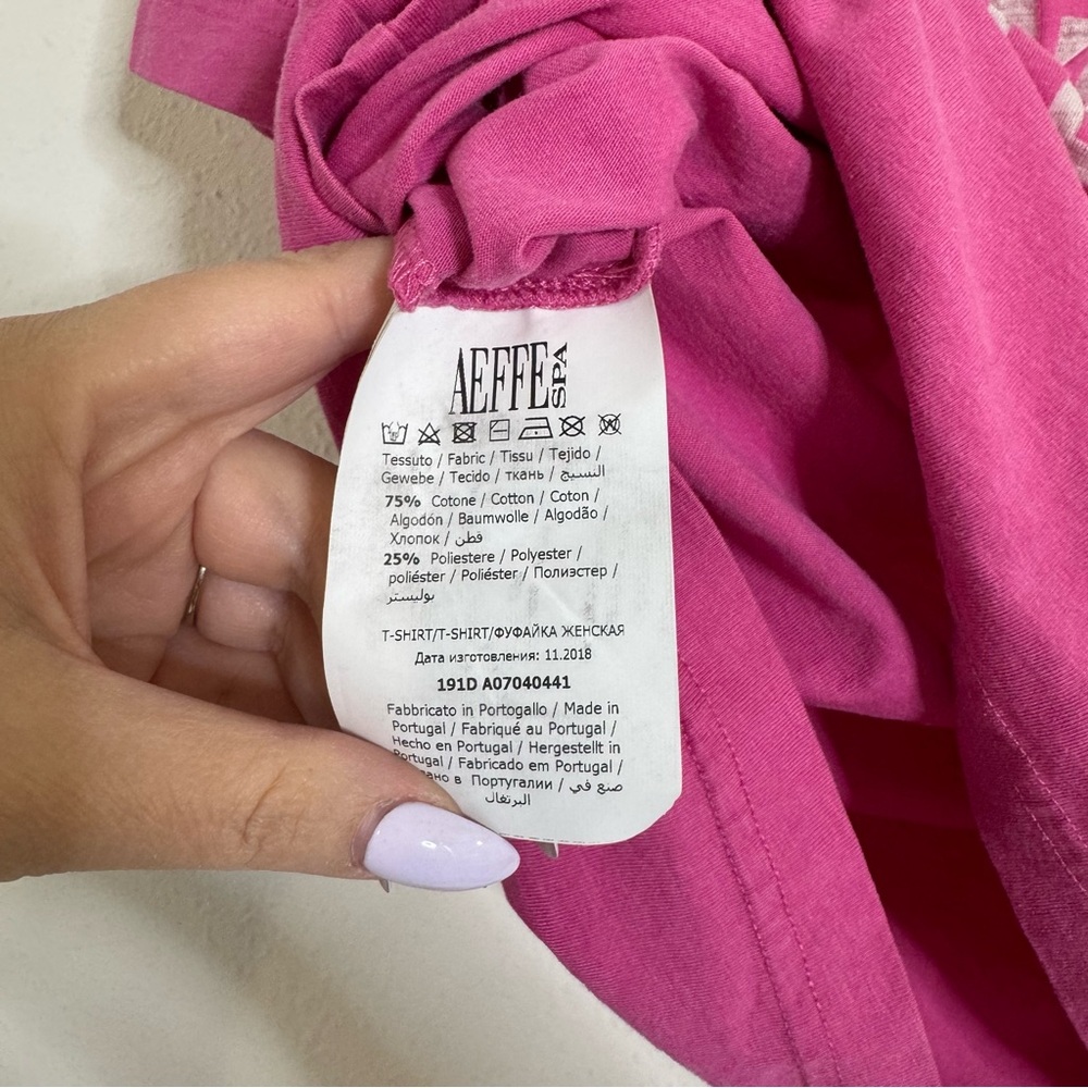 Moschino pink logo short sleeve crewneck tee shirt - Picture 2 of 5